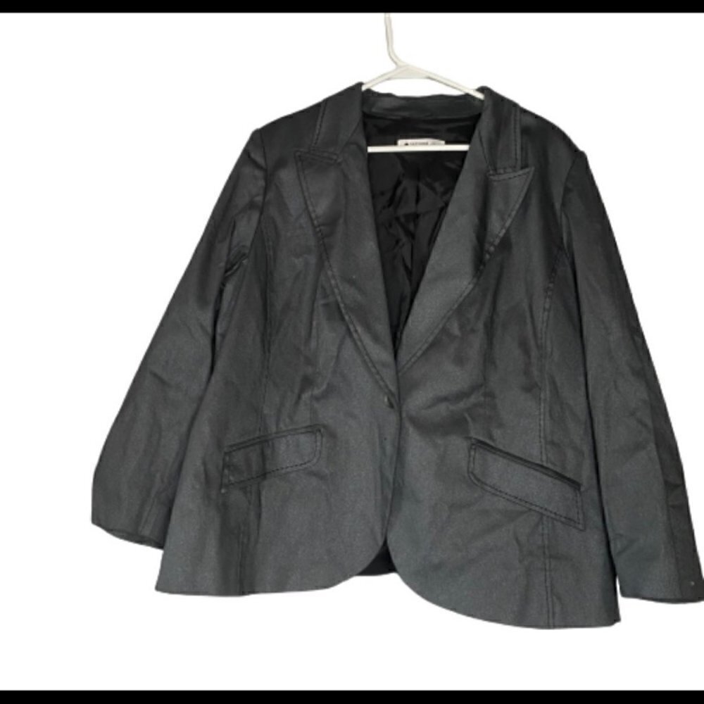 Persona by Max Mara Faux Leather Oversized Blazer